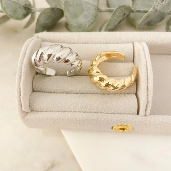 925 Sterling Silver Croissant Ring Statement Ring Chunky Thick Ring - Picture 12 of 13